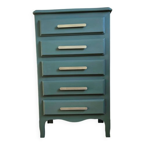 Chiffonier  Commode  5 Tiroirs Vert