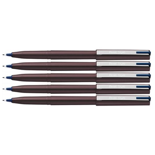 Pentel Lot De 5 Feutres Plume Pentel Stylo Jm20 Bleu Nuit