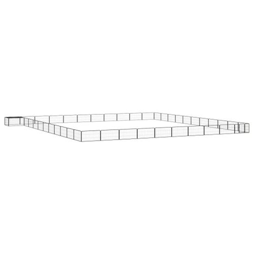 Vidaxl Parc Pour Chien 44panneaux Noir 100x50cm Acier Enduit De Poudre