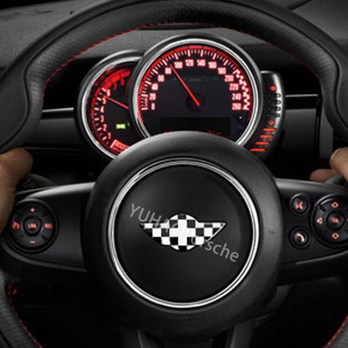 Grille Blanche Noire - Autocollant Intérieur En Résine Époxy Pour Volant De Voiture, 1 Pièce, Pour Bmw Mini One Cooper S Jcw R55 R56 R60 R61 F54 F55 F56 F57 F60