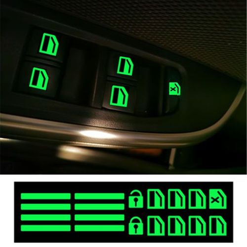 1 Autocollant - Autocollant Lumineux Pour Interrupteur De Fenêtre De Voiture, Pour Honda Peugeot Audi Hyundai Nissan Kia Toyota Nissan, Style'intérieur De Voiture