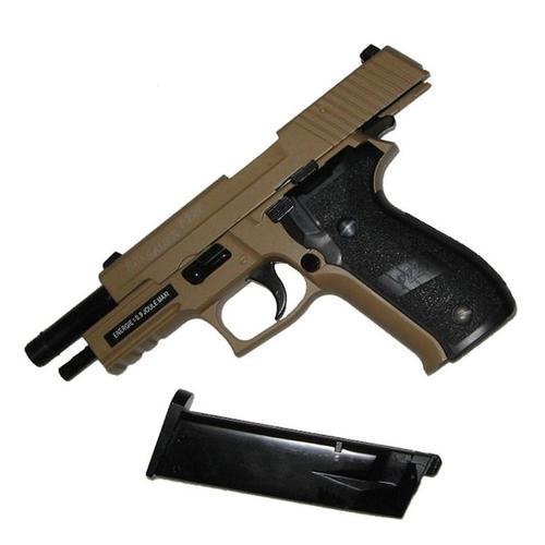 Replique Pistolet A Bille Sig Sauer P226 Gaz Tan Beige Sable Full Metal Blow Back Spin Up Kj Works 0.8 Joule 280519 Airsoft