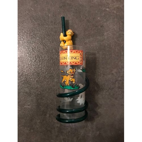 Verre En Plastique Le Roi Lion Disney Avec Sa Paille Simba 16cm