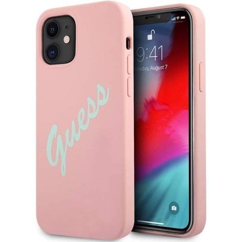 Funda Guess Vintage De Silicona Para Iphone 12 Mini Color Rosa