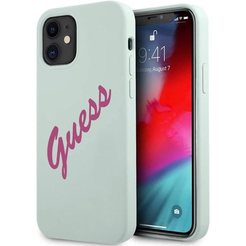 Funda Guess Vintage De Silicona Para Iphone 12 Mini Color Turquesa