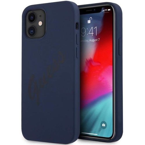 Funda Guess Vintage De Silicona Para Iphone 12 Mini Color Azul