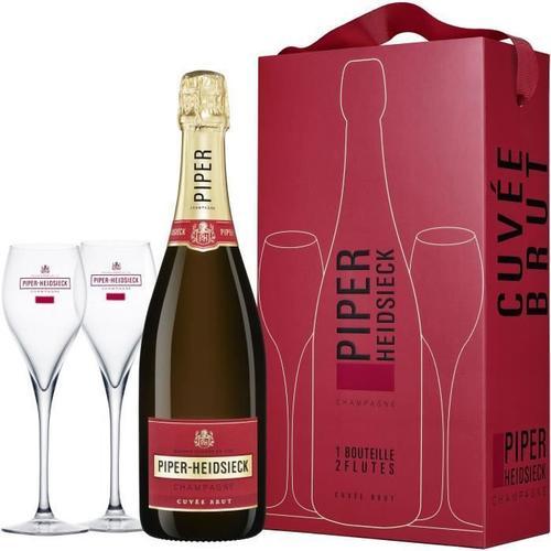 Champagne Piper-Heidsieck Cuvee Brut 12? 75 Cl Avec Coffret 2 Flutes