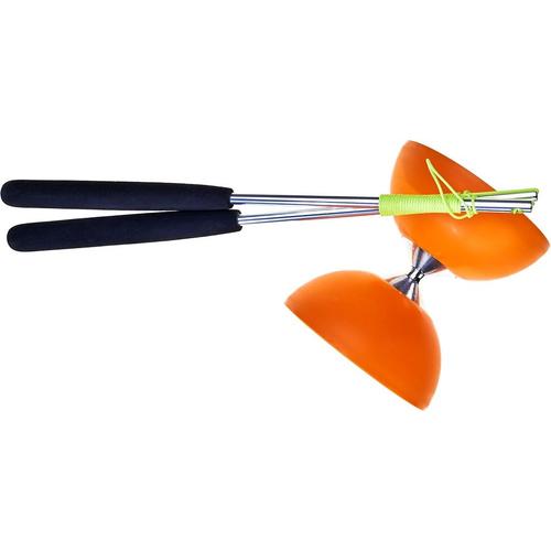 Diabolo En Caoutchouc Acrobat Avec Bâtons En Aluminium - Orange