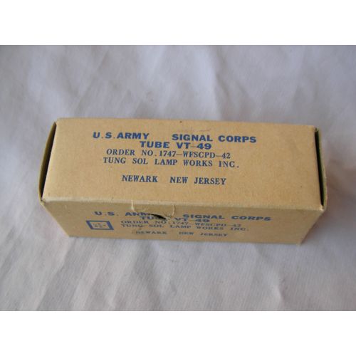 Ww2 Us Ampoule Tube Américaine Du Sginal Corps " Vt 49 " Dans Sa Boïte Datée 1942