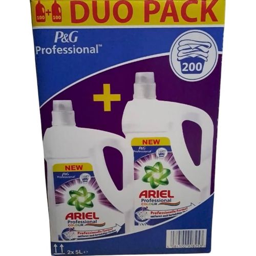 Lessive ariel professionnal pack de deux bidons 200 lavages , lessive très concentrée et très efficace contre les taches tenaces utilisée généralement dans les hôtels, les commerces…