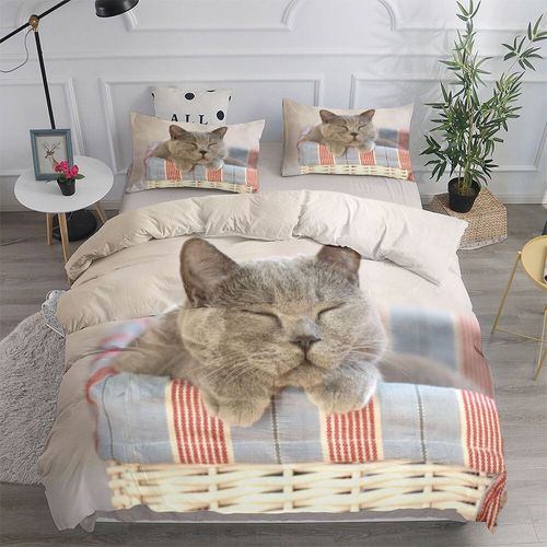 Ensemble De Couverture De Bricolage Pour Animaux De Compagnie",Taie D'oreiller,Linge De Lit,Imprim¿¿ De Chat De Compagnie,Housse De Athlon,Roi,Reine,Double,Jumeau,"Taille Unique