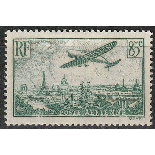 Timbre Poste Aérienne Neuf* Avec Trace De Charnière, Avion Survolant Paris 1936 N° 8