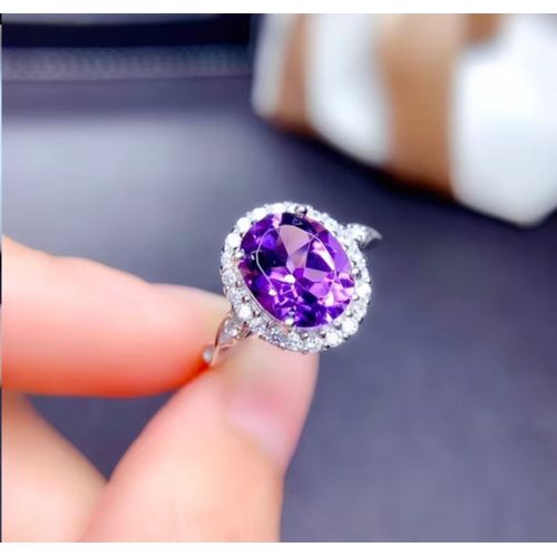 Bague + Bracelet Argt 925 Et Pierre Amethyste