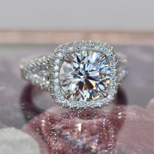 Bague De Mariage Luxueuse Et Élégante Pour Femme, Anneau De Fiançailles En Cristal De Zircone Cubique, Couleur Argent De Haute Qualité, Bijoux Tendance