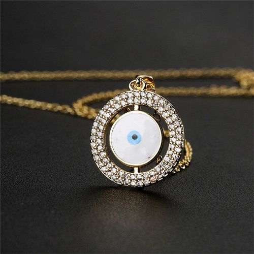 Colliers Mauvais ¿Il Pour Femmes, Couleur Or, Cristal, Zircone Cubique, Oeil Bleu Turc, Bijoux De Déclaration