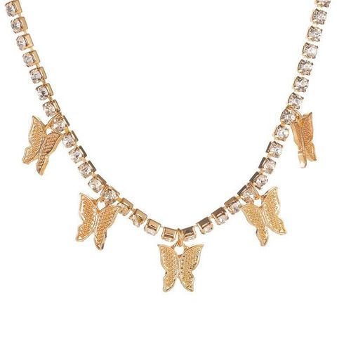 Collier Avec Pendentif Papillon En Diamant Pour Femmes, Collier Populaire