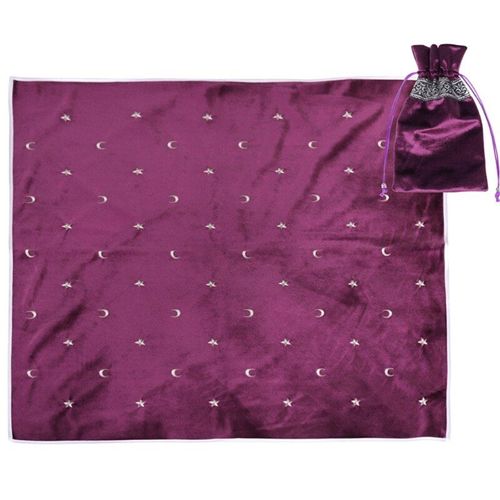 Nappe De Jeu De Société En Velours De Haute Qualité, Tissu D'Autel De Divination Avec Sac, Coussin De Carte Oracle D'Astrologie De Sorcière