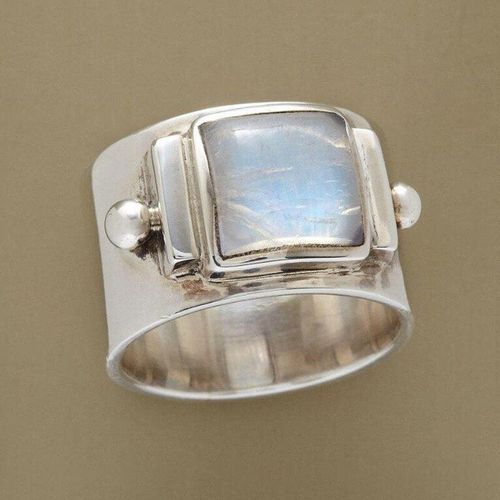 Bagues Vintage De Couleur Argent, Bijoux En Opale Colorée Pour Femmes Et Hommes, Style Bohème