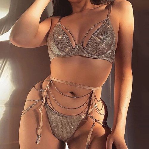 Maillot De Bain Deux Pièces Sexy, Bikini, Taille Haute, Couleur Unie, Pour Femmes, Vêtements De Plage
