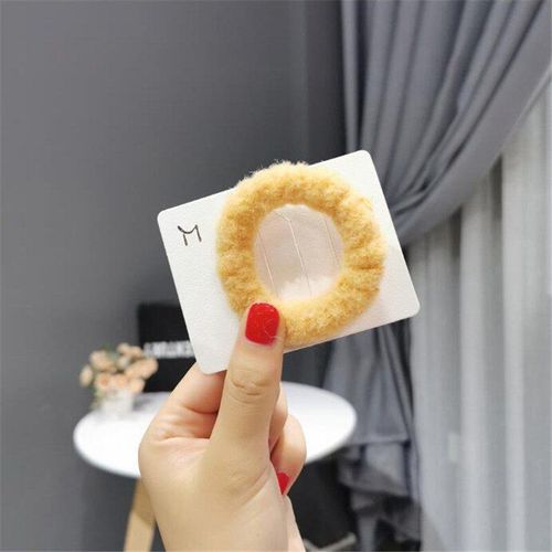 Corde Élastique En Caoutchouc Pour Femmes, 1 Pièce, En Fourrure Douce Colorée, Chouchous, Attache Queue De Cheval, Bandeau, Accessoires, Hiver