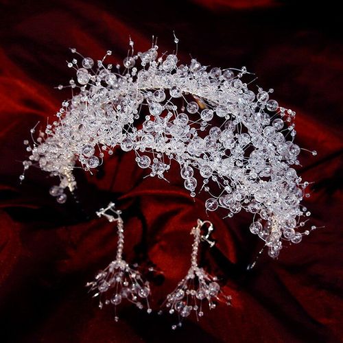 Costume De Bandeau De Cheveux En Cristal Perlé, Accessoires De Cheveux De Mariage, Diadème Délicat Et Transparent Pour Filles Quinceanara, Nouvelle Collection