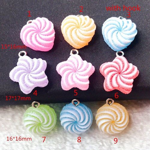 Étoile Multicolore En Résine Époxy 15   17mm, Bonbons En Forme De C¿Ur Pour Collier, Porte-Clés, Pendentif, Accessoires De Bricolage, 15 Pièces/Lot