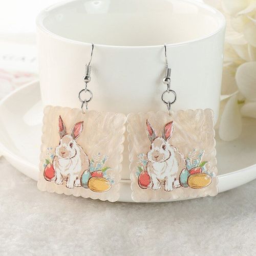 Boucles D'oreilles Lapin Fille, 1 Paire, Créatif, Animal En Acrylique, Cadeau D'anniversaire Pour Femmes