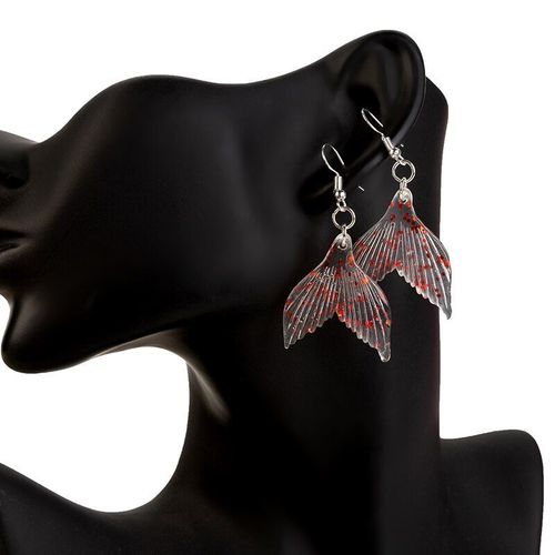 Boucles D'oreilles Queue De Sirène En Résine Multicolore, 1 Paire, Kawaii, Série Océan, Bijoux Pour Enfants Et Femmes