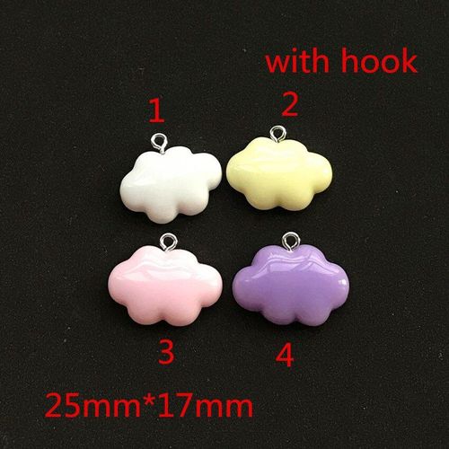Nuage À Dos Plat En Résine Multicolore, 10 Pièces, 25x17mm, Pour Collier, Porte-Clés, Pendentif, Accessoires De Bricolage