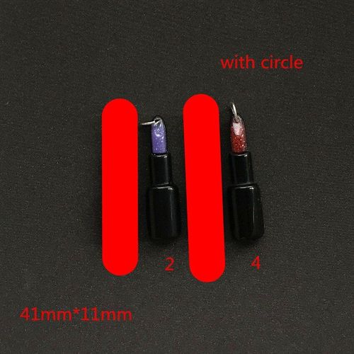 Lot De 10 Rouges À Lèvres Et Vernis À Ongles En Résine Pailletée, Accessoires De Fabrication Pour Collier, Porte-Clés Et Pendentif