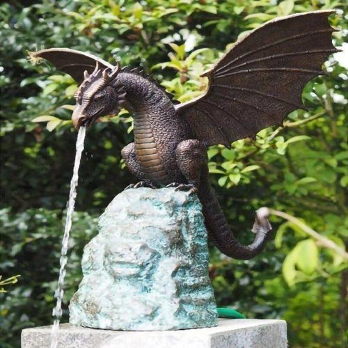 Sculpture De Dragon Qui Respire Le Feu, Fontaine En Résine Pour Paysage Aquatique, Décoration De Jardin Pour La Maison