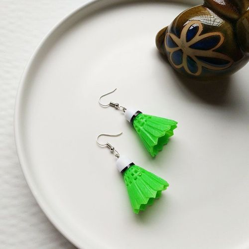 Boucles D'oreilles Pendantes En Plastique, 1 Paire, Bijoux De Badminton Créatifs Pour Enfants Et Femmes