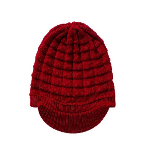 Bonnet Avec Visière Pour Femme, Casquette Ample Et Chaude, Couleur Unie, Style Décontracté, Pour L'hiver