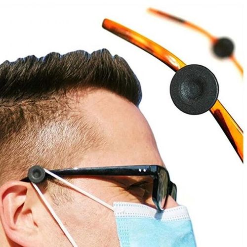 Porte-Masque À Boutons Noirs Pour Lunettes, Clips Réglables Pour Masques Faciaux, Soulage La Douleur Causée Par Le Port D'un Masque, Crochet À Boutons En Silicone