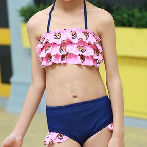 Maillot De Bain Deux Pièces Flamant Rose Pour Enfants, Ensemble Bikini, Ravissant, Nouvelle Collection, 2022, 2021, G1-K337