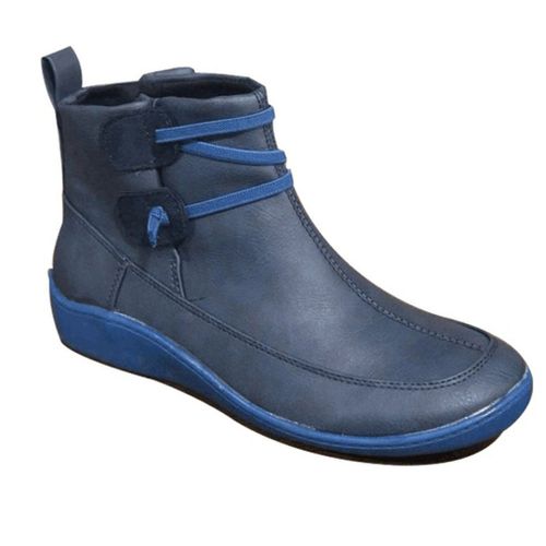 Bottines Tressées À Talon Plat Pour Femme, Chaussures À Bout Pointu, Épaisses, Chaudes, À Lacets, Collection Automne Et Hiver