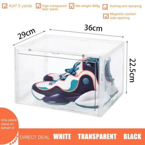 Boîte à chaussures de basket-ball magnétique 1 pièce, boîte de rangement en plastique acrylique Transparent, étanche à l'humidité et à la poussière