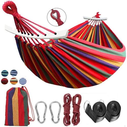Double Hamac Brésilien Pour 2 Personnes, En Toile De Coton, Avec Sac De Transport, Pour Patio, Porche, Jardin, Arrière-Cour, Clh @ 8