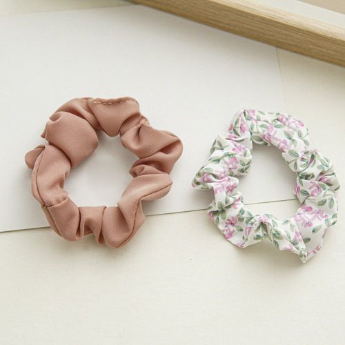 Chouchous En Satin Soyeux Pour Femmes Et Filles, 2 Pièces, Élastique Extensible, Simple, Élégant, Élastique, Pour Queue De Cheval