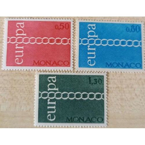 Trois Timbres Neufs Europa Cept Monaco, De 0,40, 0,80 Et 1,30 Fr.