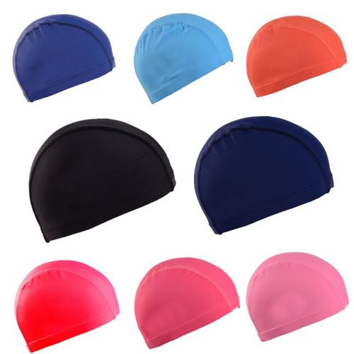 Chapeau De Natation En Tissu Pu Élastique Imperméable Pour Hommes Et Femmes, Couleur Unie, Protection Des Oreilles, Cheveux Longs, Sport, Piscine, Taille Libre, 2021