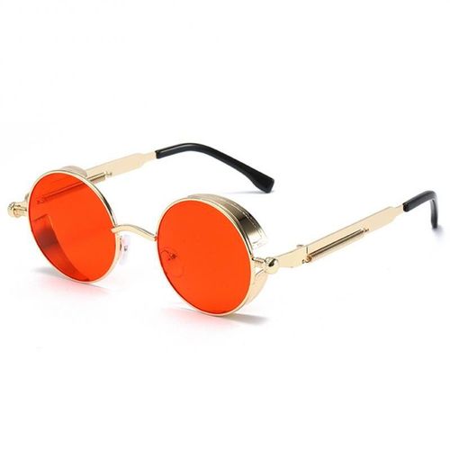 Lunettes De Soleil Rondes En Métal Pour Hommes Et Femmes, Steampunk, Mode, Marque De Styliste, Rétro, Vintage, Uv400, Cyclisme