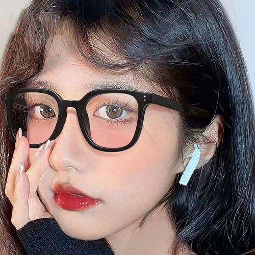 Lunettes De Soleil Anti-Lumière Bleue Pour Femmes, Dégradé De Blush, Mode Ronde Décorative Pour Filles, Nouvelles Lunettes De Cyclisme Coréennes Mignonnes