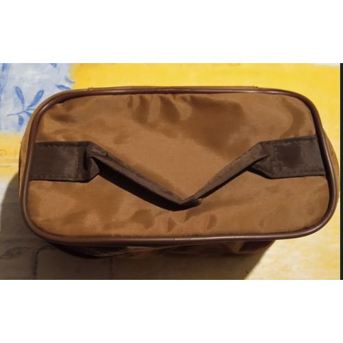 Trousse De Maquillage / Vanity - " Yves Rocher " - Souple - Marron - 19 x 11 x 9 cm