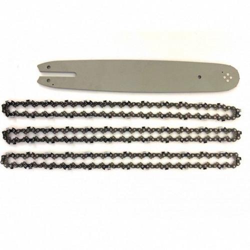 Guide de 35cm + 3 Chaînes de tronçonneuse - 50 Entraineurs - Pas 3/8LP - Jauge 0.50 (1.3mm)