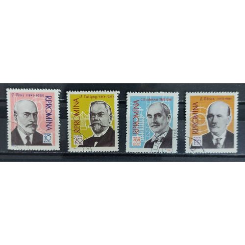 Timbres Roumanie Hommes Célèbres 1961 Série Complète