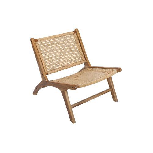 Fauteuil En Bois Teck Massif Et Rotin Naturel Hamma