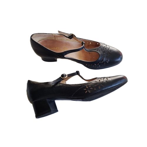 Escarpins Damart Pointure 37 Talons 4cm Marine Cuir