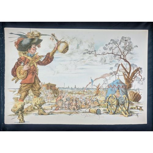 Lithographie Cyrano De Bergerac Planche N° 12 R. Carrance Papier Vélin D’Arches