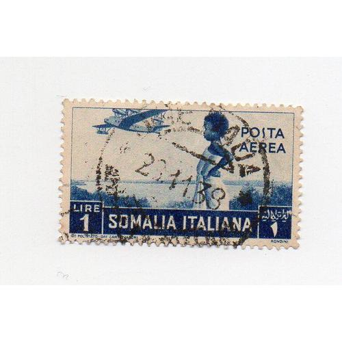 Somalie Italienne- 1 Timbre Oblitéré Poste Aérienne